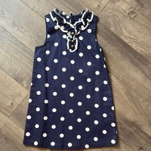 Navy Polka Dot Sleeveless Dress